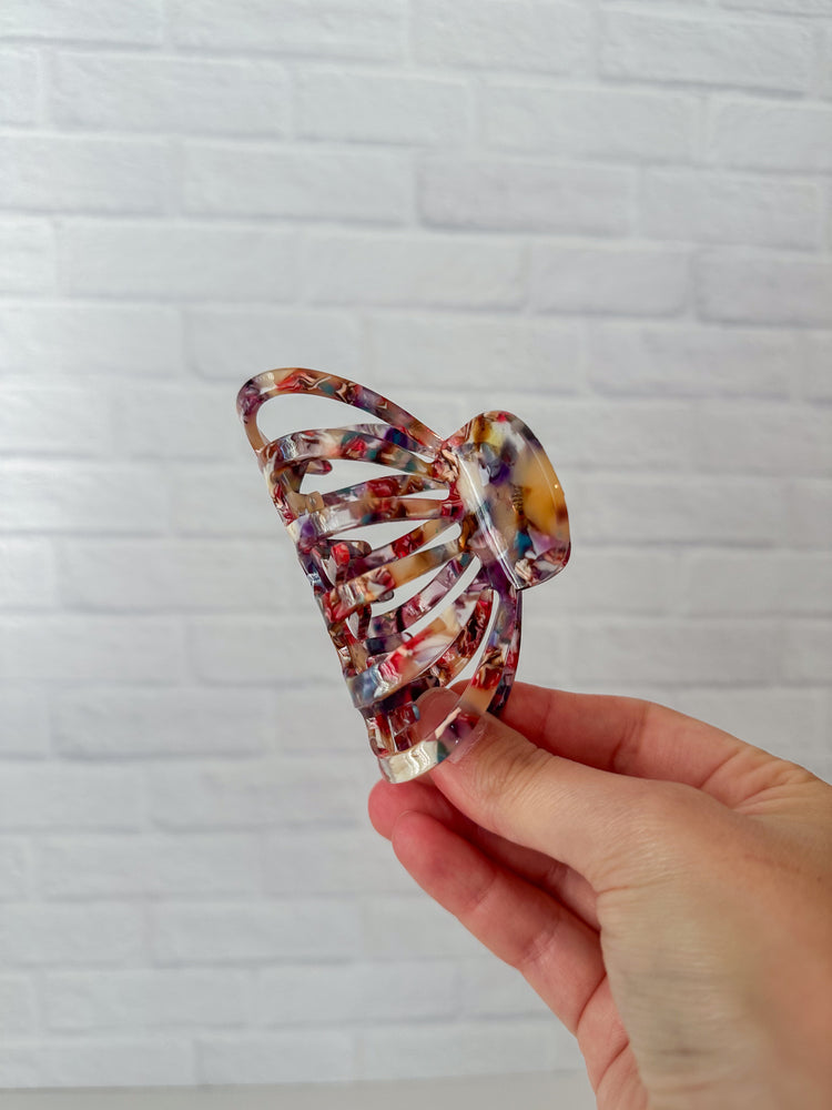 Rainbow Marble Claw Clip
