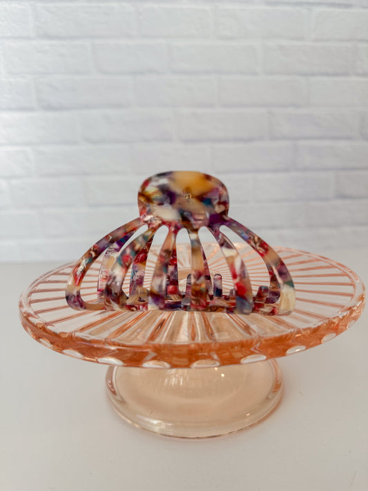 Rainbow Marble Claw Clip