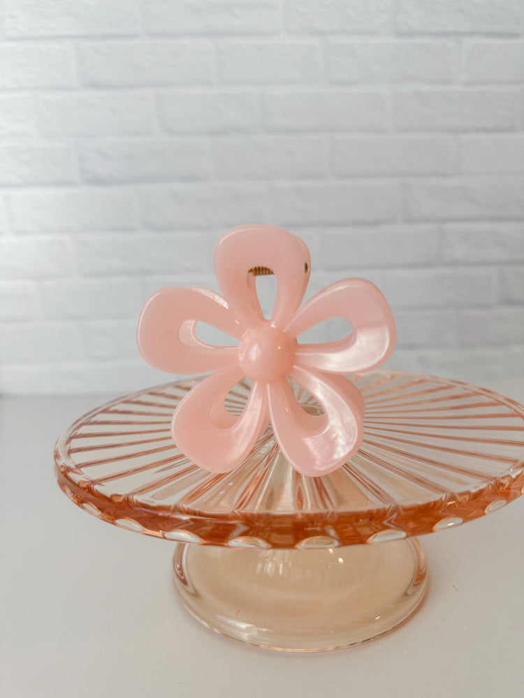 Pink Flower Claw Clip
