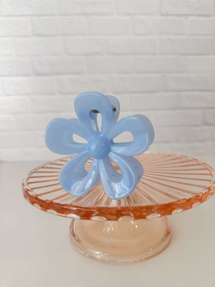 Blue Flower Claw Clip