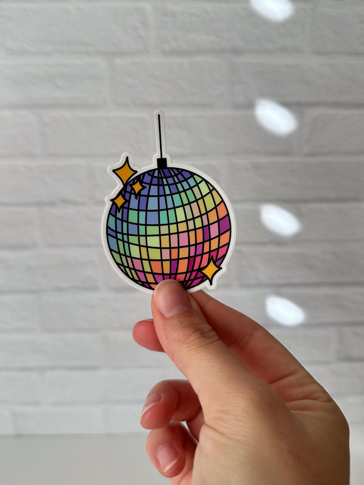 Rainbow Disco Ball Sticker (Large)
