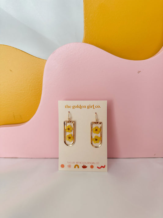 Yellow Plum Blossom Dangles