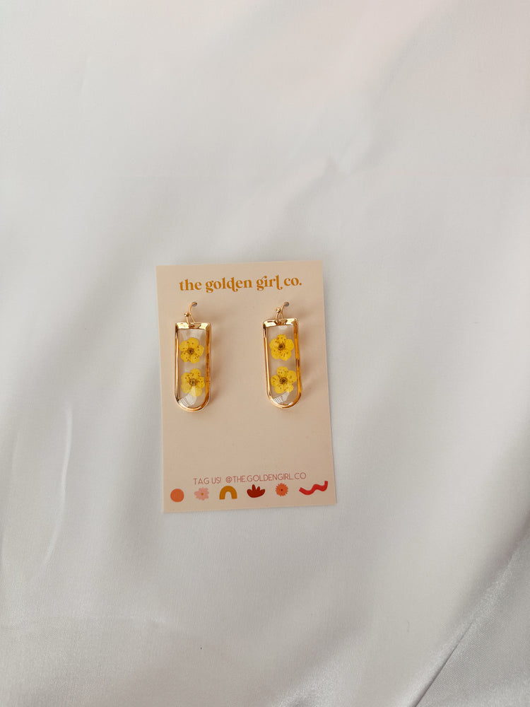 Yellow Plum Blossom Dangles