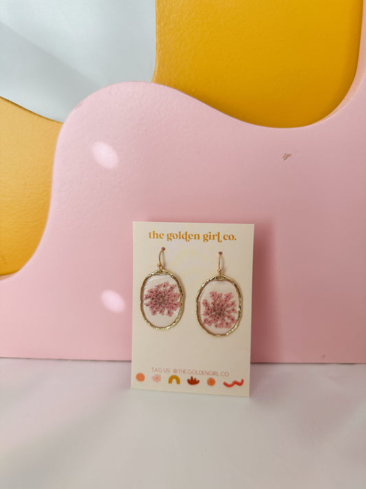 Pink Queen Anne’s Lace Dangles