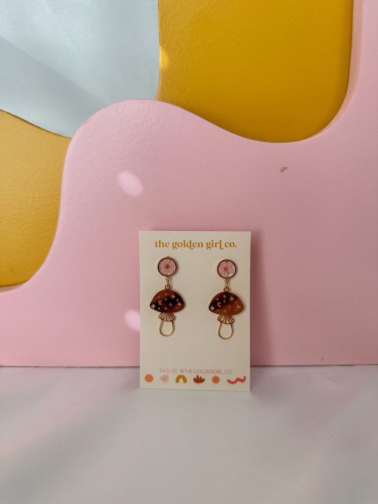 Mushroom Floral Dangles