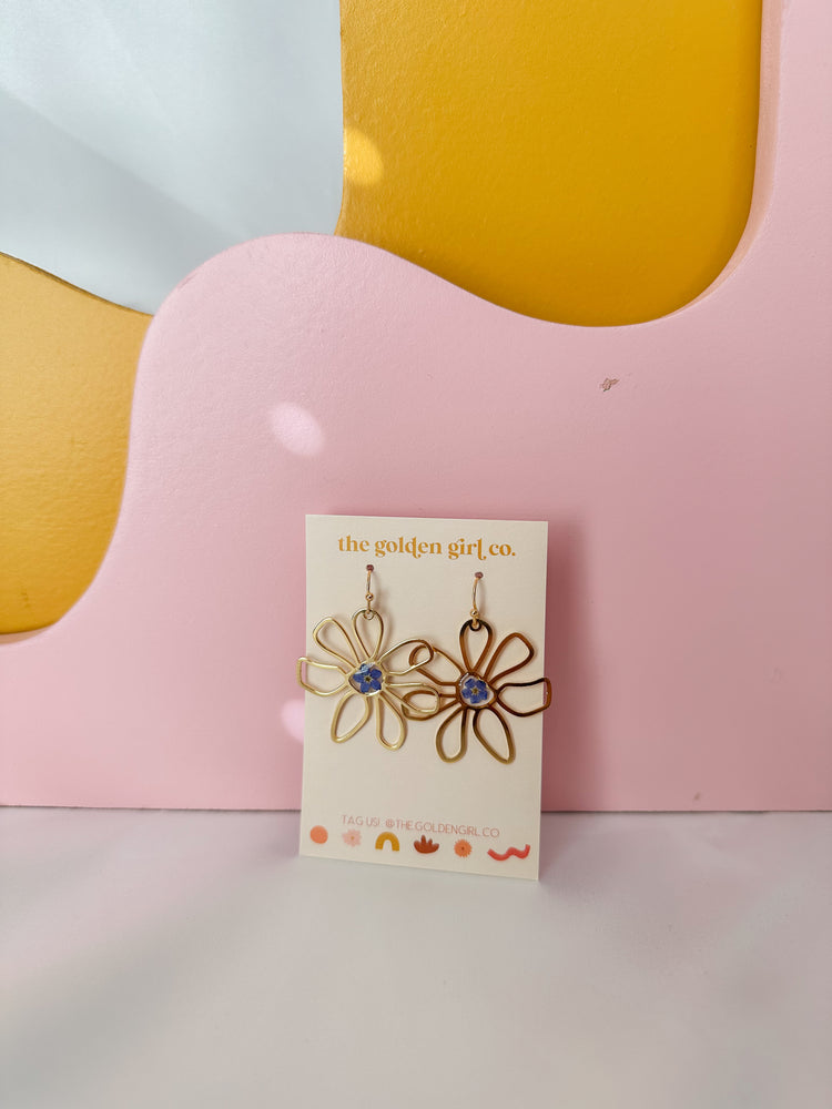 Gold Flower Dangles