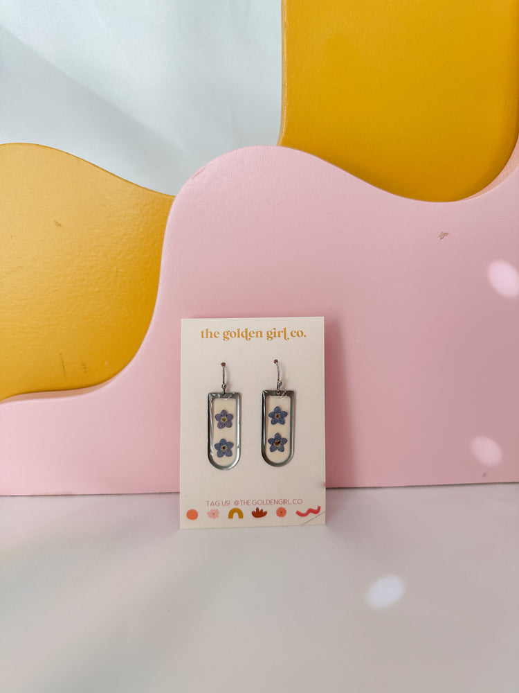 Blue Blossom Dangles (Silver)