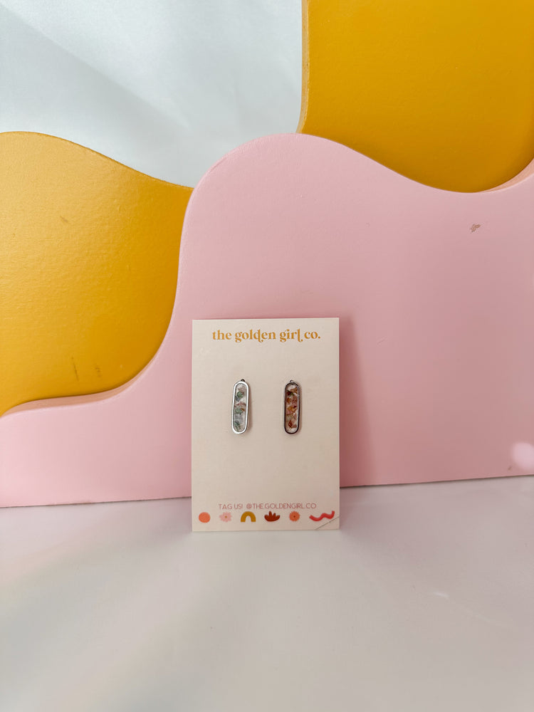 Silver Garden Confetti Studs