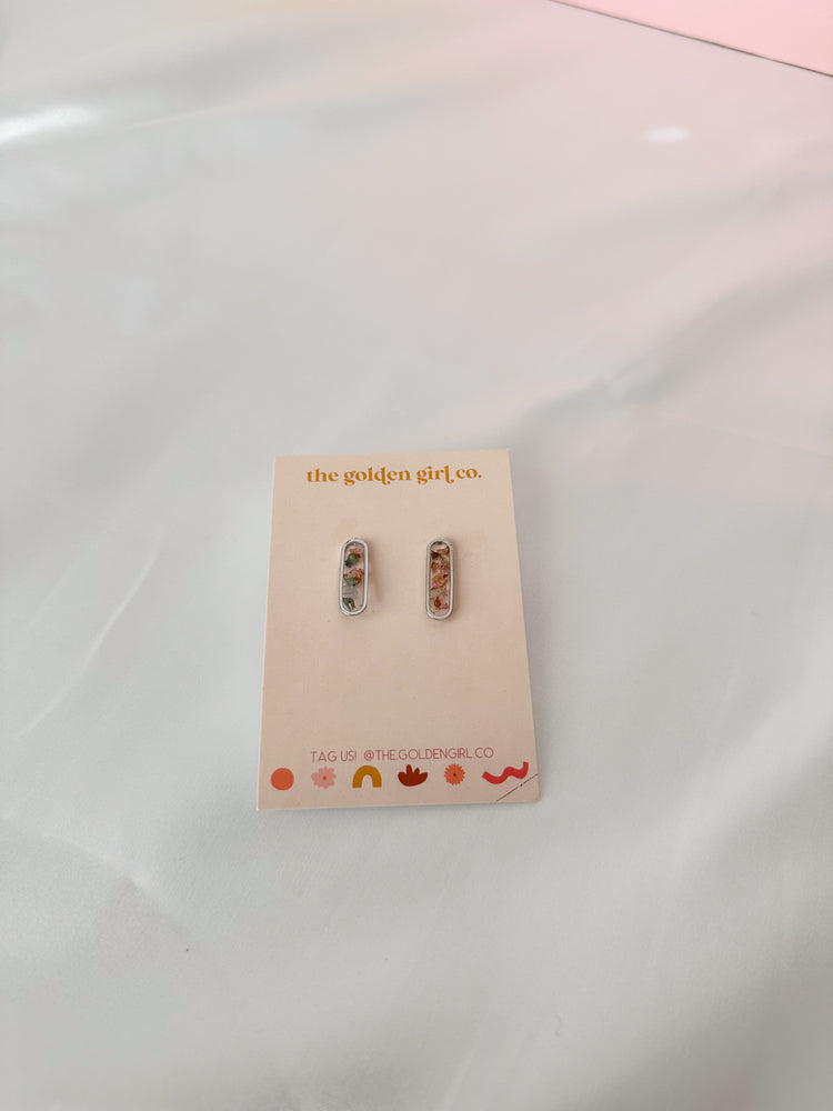Silver Garden Confetti Studs