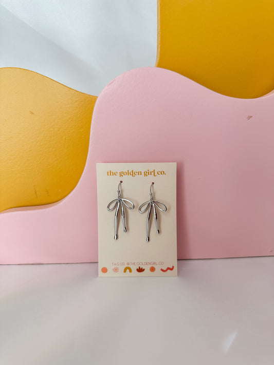 Silver Long Bow Dangles