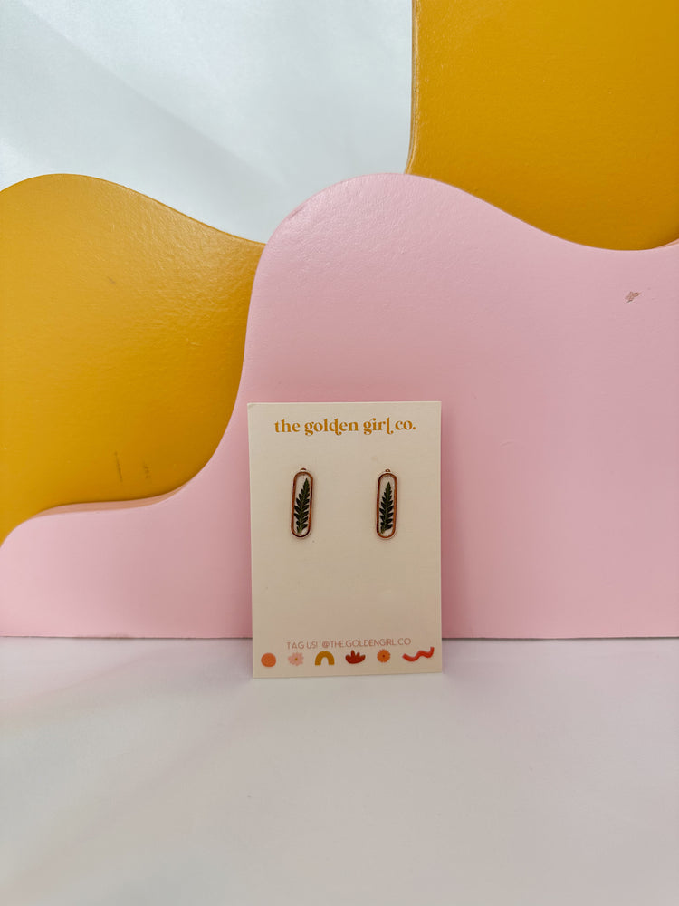 Dainty Gold Fern Studs