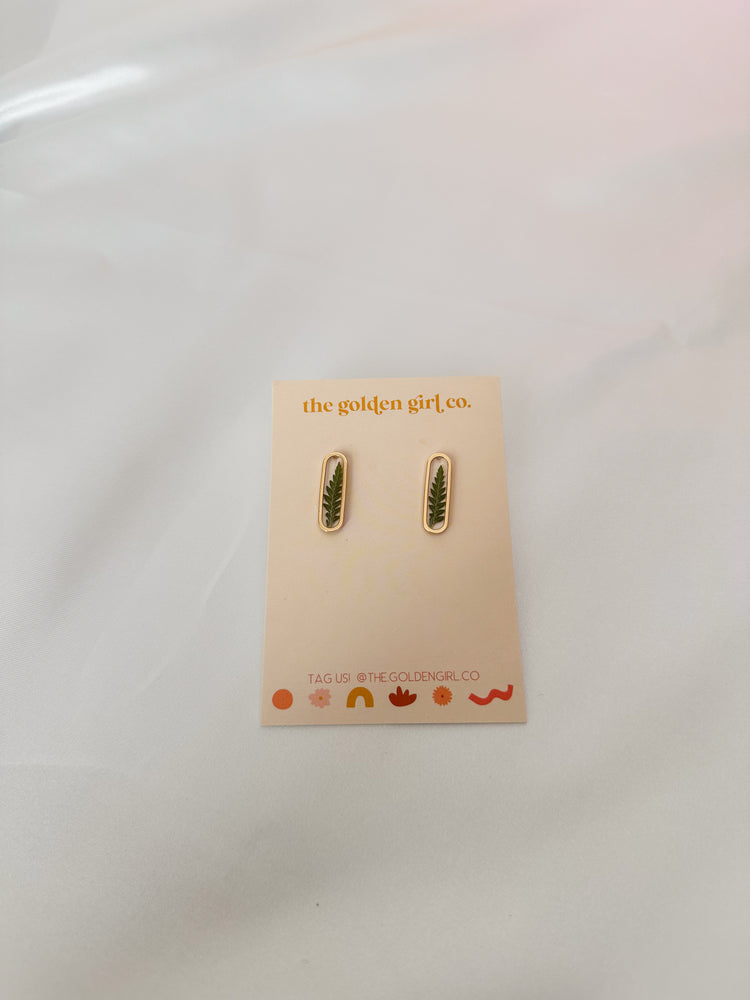 Dainty Gold Fern Studs