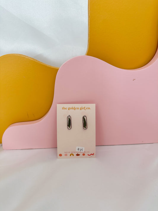 Dainty Silver Fern Studs