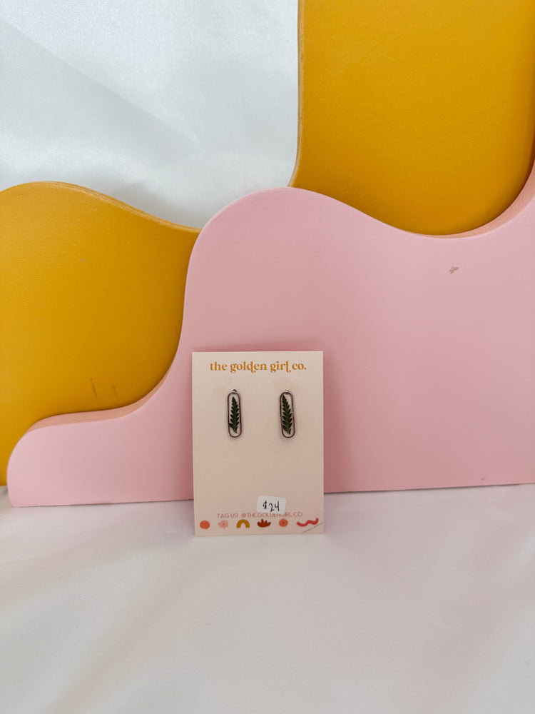 Dainty Silver Fern Studs