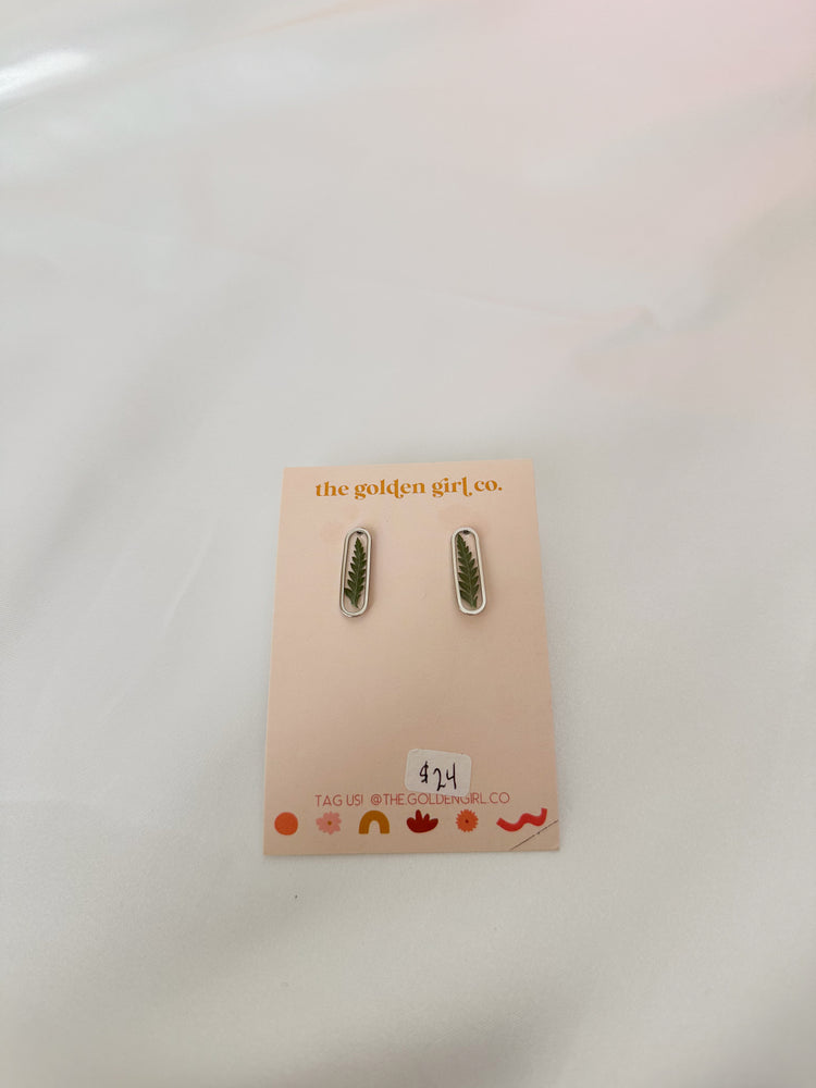 Dainty Silver Fern Studs