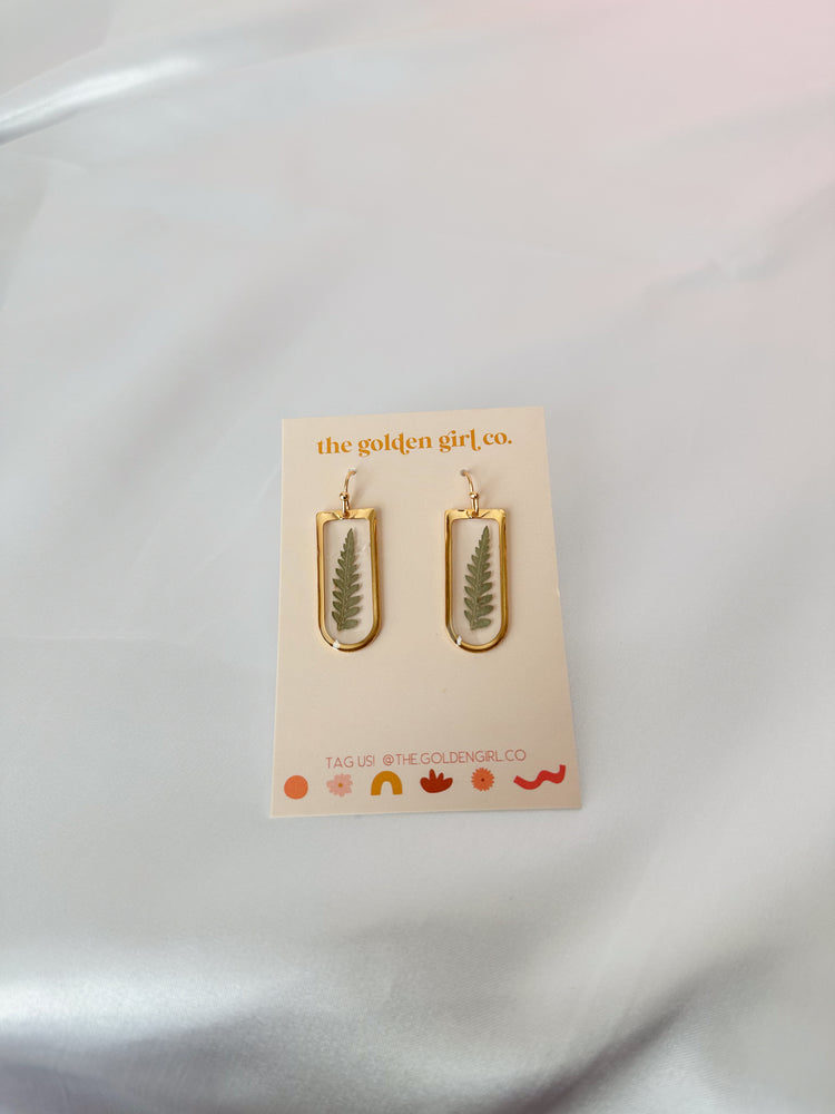 Dainty Gold Fern Dangles