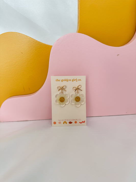Fleabane Flower Bow Dangles