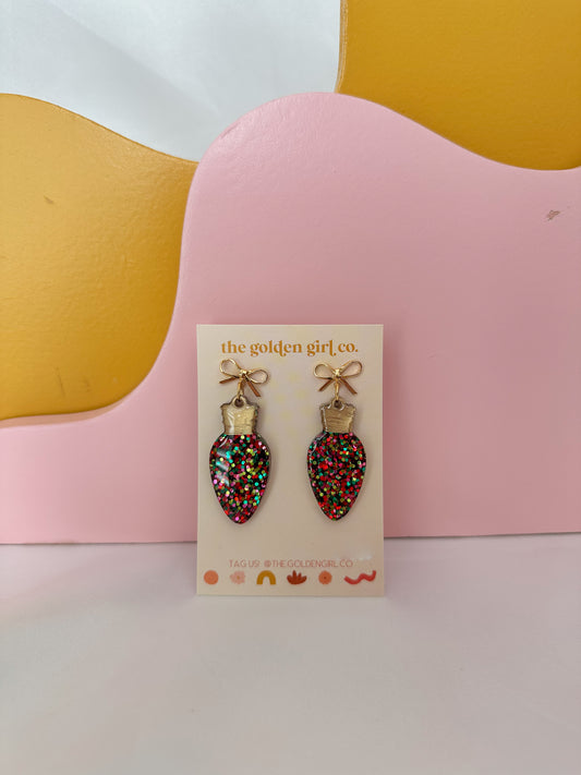 Cutie Christmas Bow Bulb Dangles