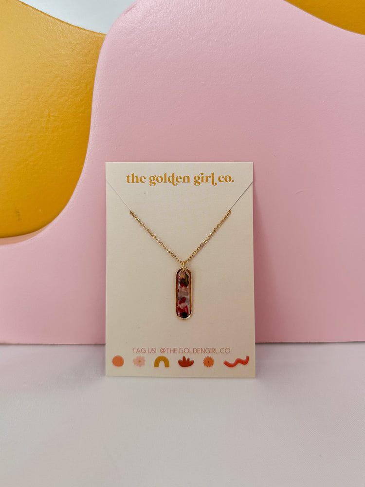 Gold Floral Confetti Necklace