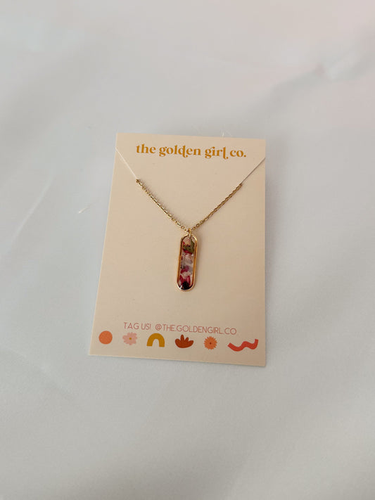 Gold Floral Confetti Necklace