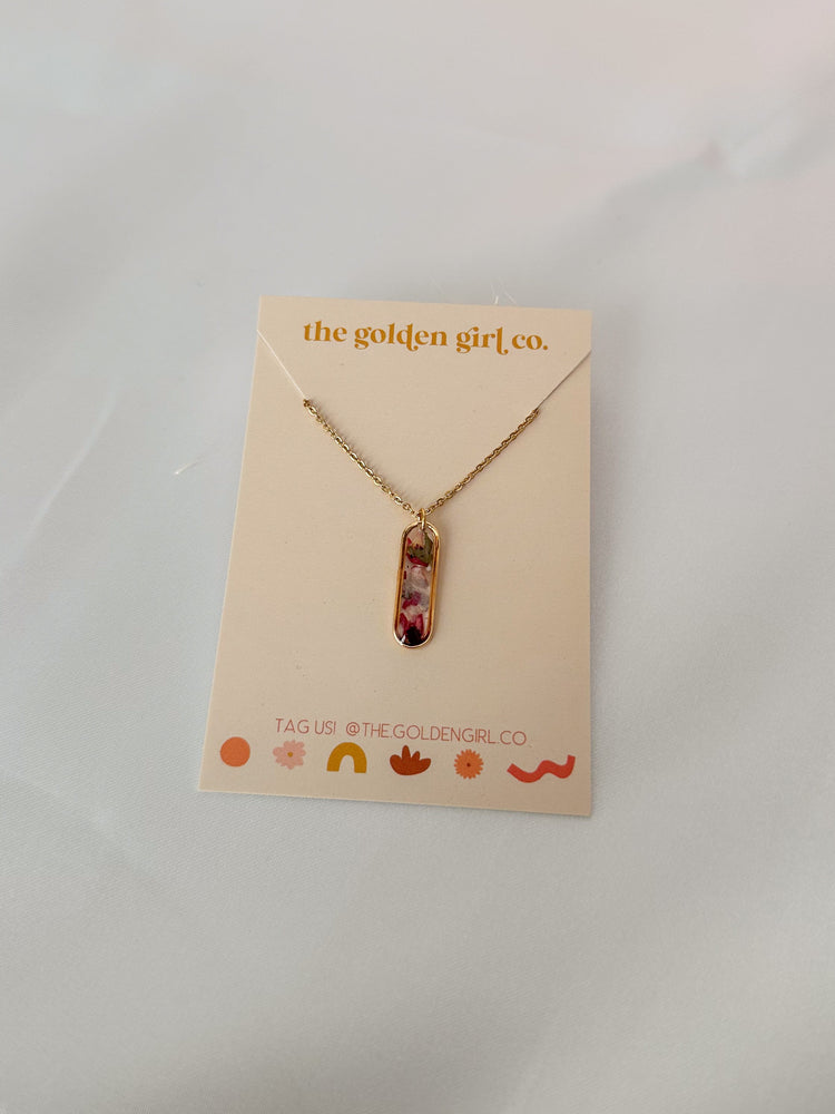 Gold Floral Confetti Necklace