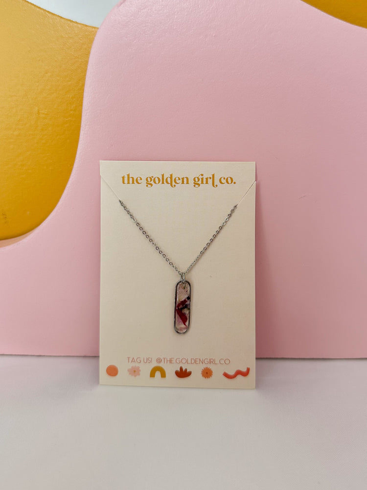 Silver Floral Confetti Necklace