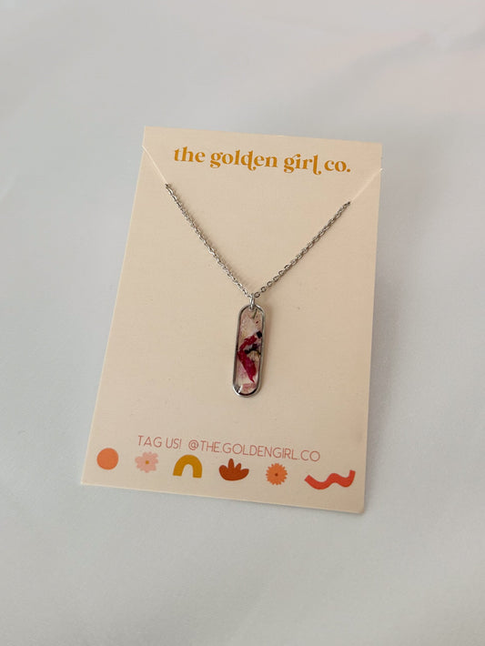 Silver Floral Confetti Necklace