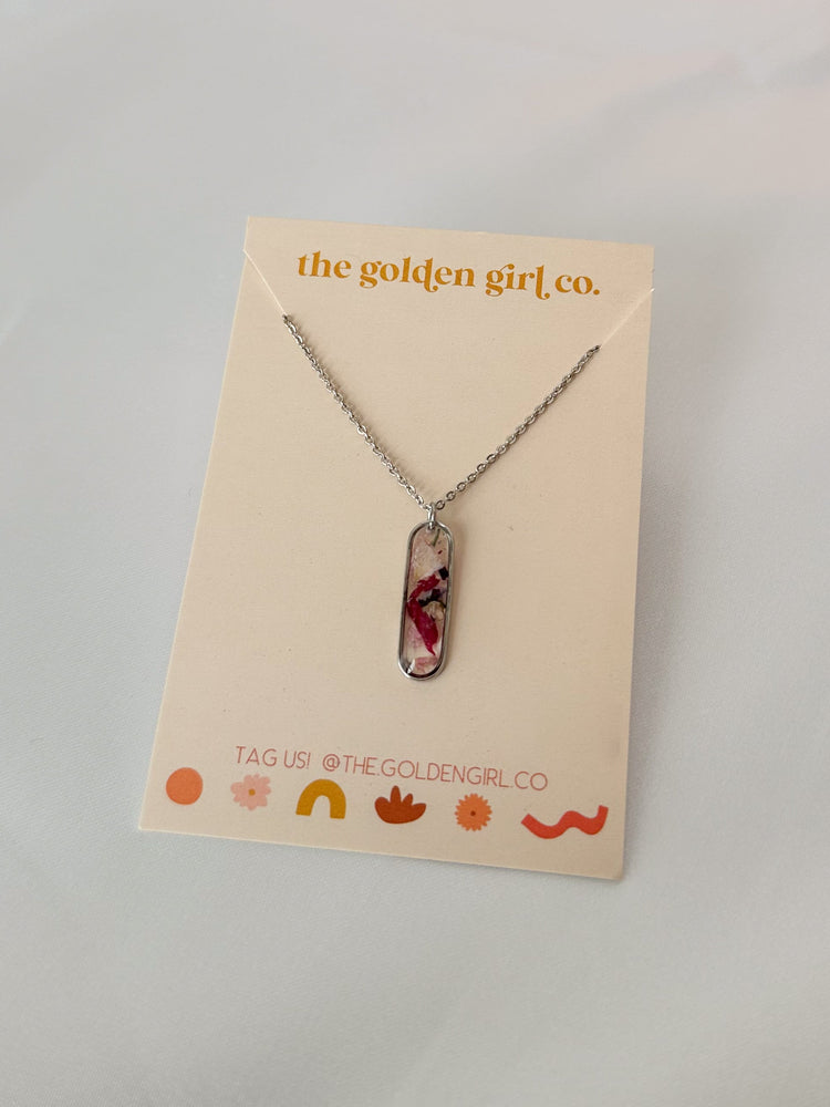 Silver Floral Confetti Necklace