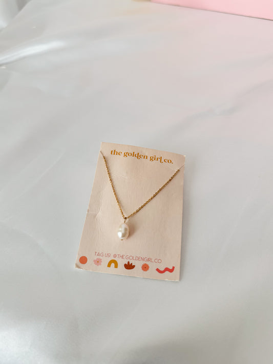 Gold Freshwater Pearl Necklace