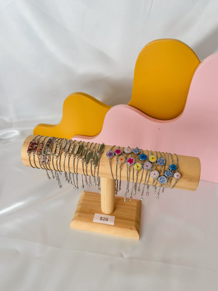 Adjustable Pressed Flower Bracelets