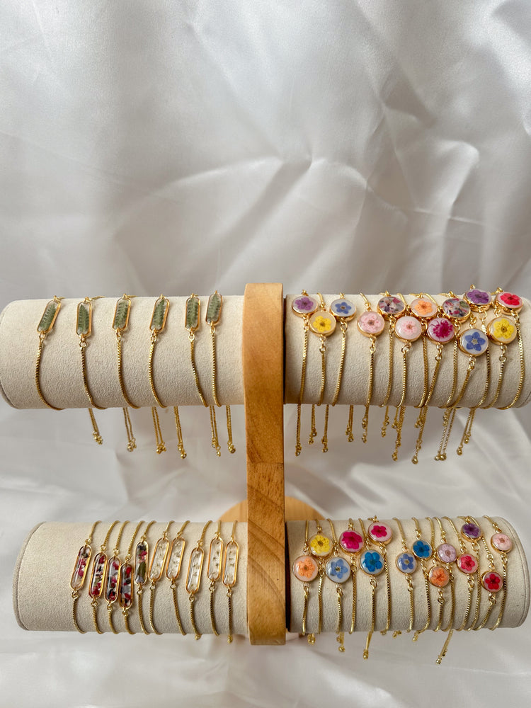 Adjustable Pressed Flower Bracelets