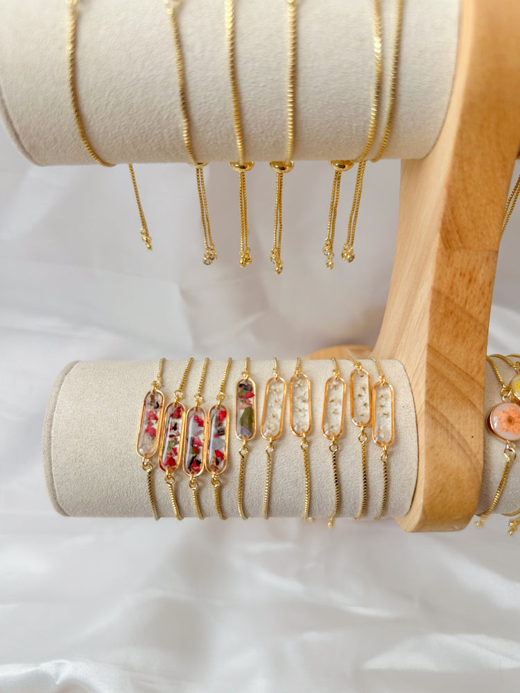 Adjustable Pressed Flower Bracelets