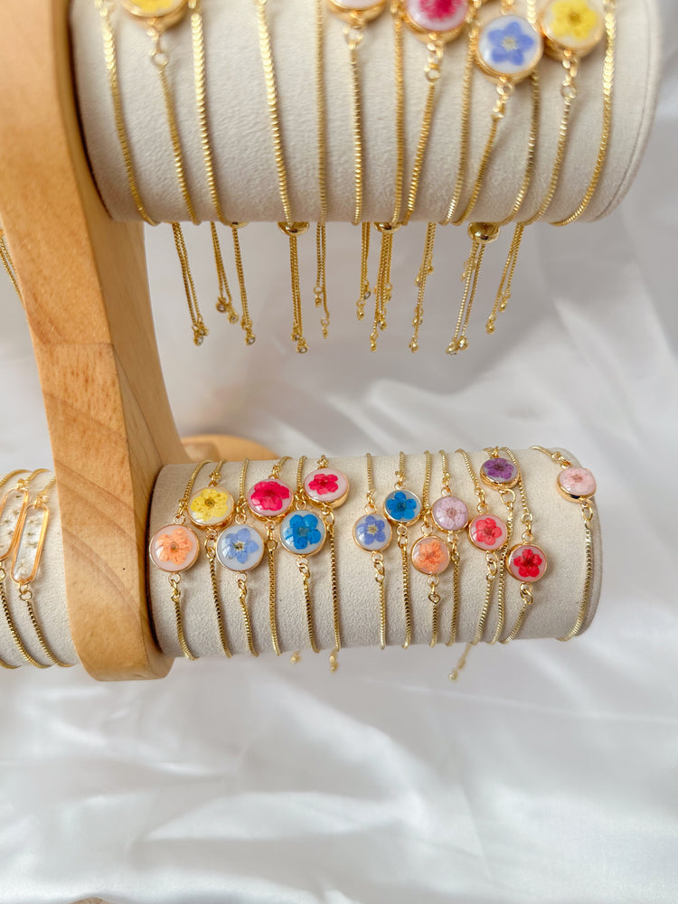 Adjustable Pressed Flower Bracelets