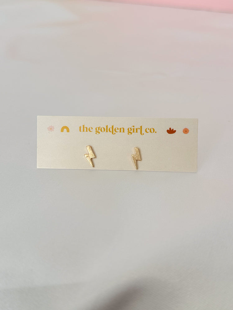 Gold Lightning Bolt Stud