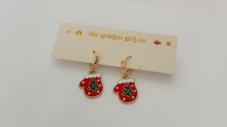 Winter Mitten Huggie Hoops