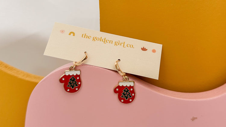 Winter Mitten Huggie Hoops