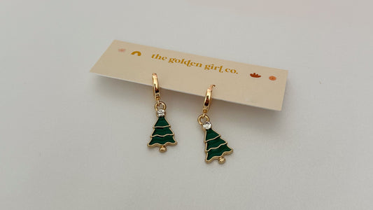 Glimmer Tree Huggie Hoops