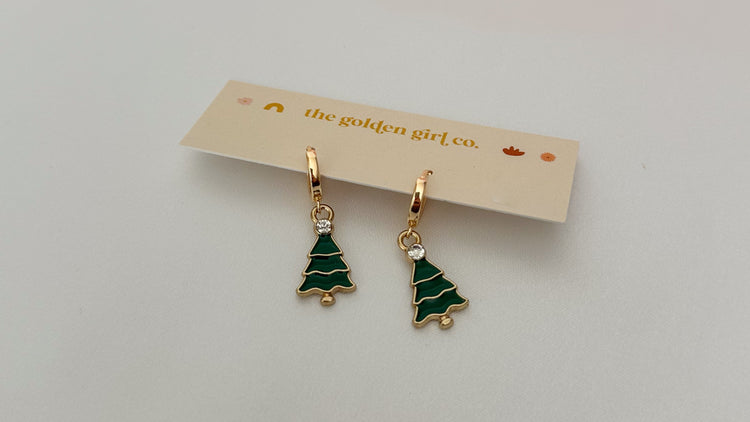 Glimmer Tree Huggie Hoops