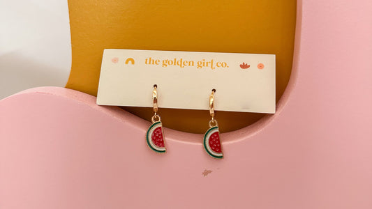 Watermelon Huggie Hoops