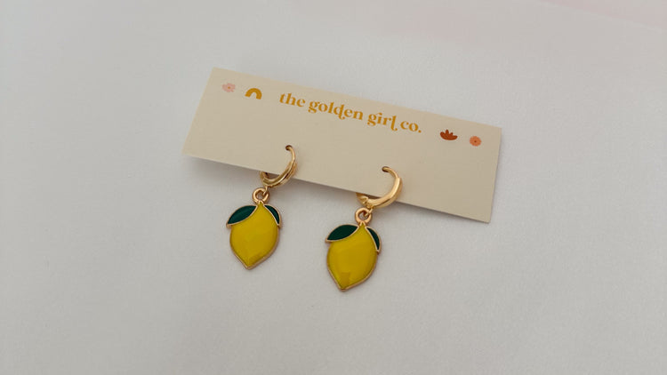 Lemon Huggie Hoops