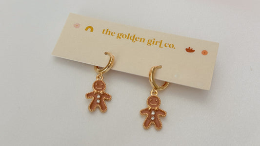 Gingerbread Huggie Hoops