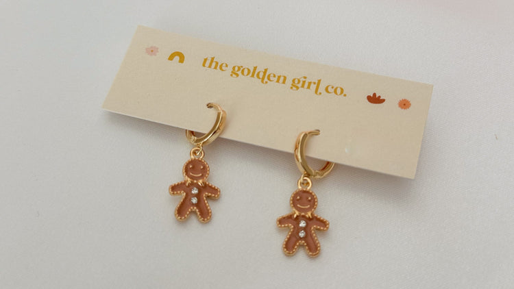 Gingerbread Huggie Hoops