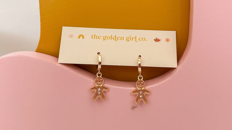 Gingerbread Huggie Hoops