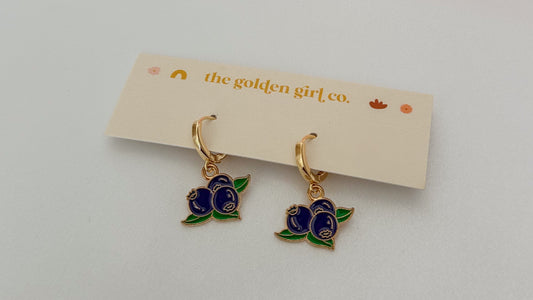 Blueberry Huggie Hoops