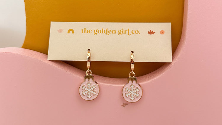 Christmas Bauble Huggie Hoops