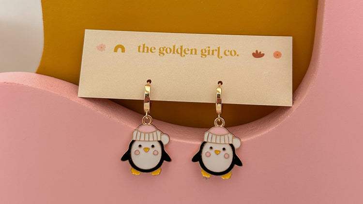 Penguin Huggie Hoops