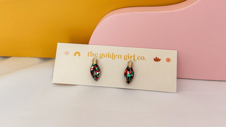 Classic Christmas Bulb Studs