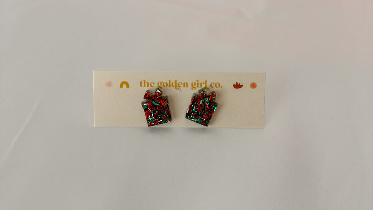 Tinsel Town Present Tree Studs