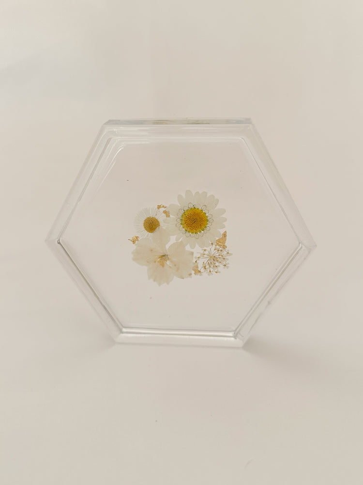White Floral Coaster
