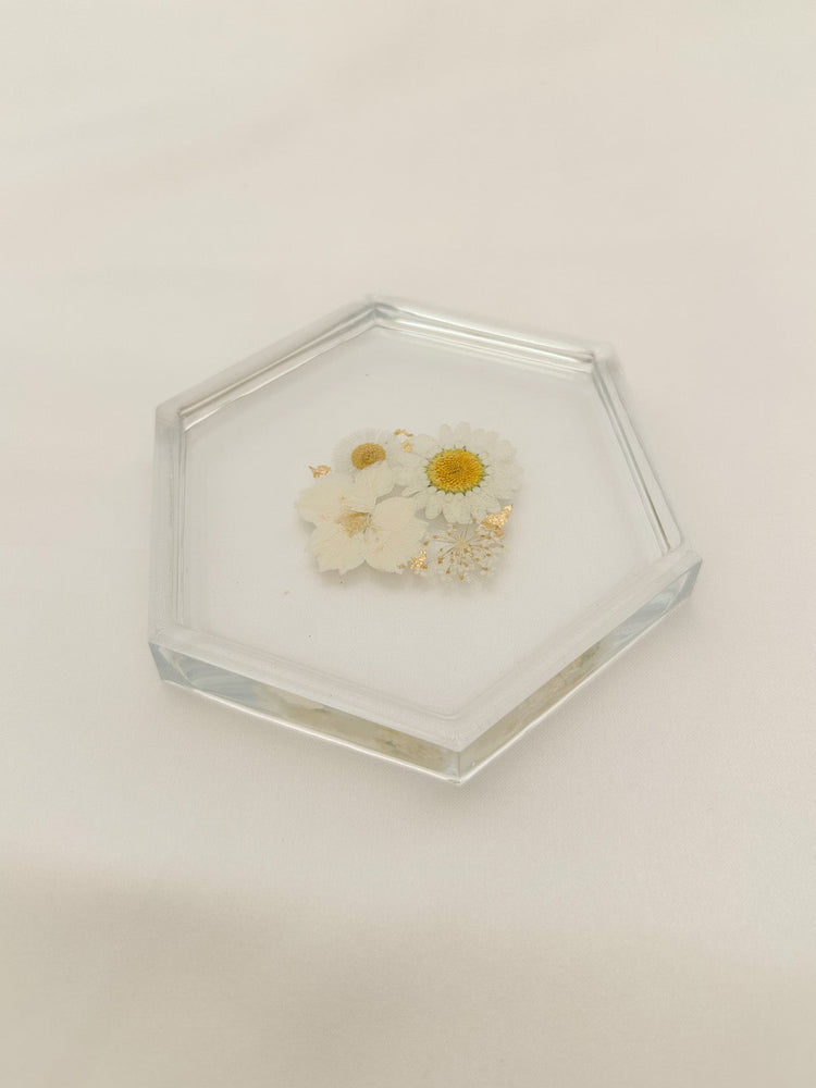 White Floral Coaster